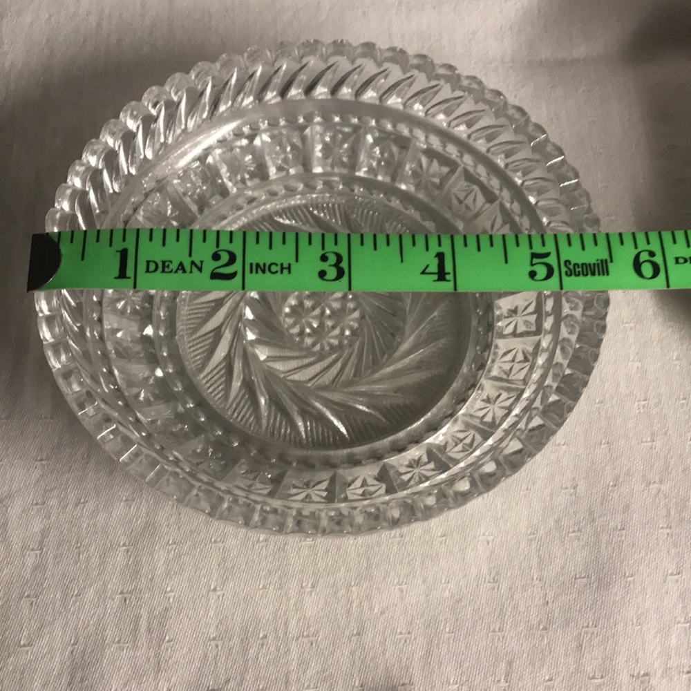 2 Vintage Fostoria Cut Glass Serving Dish/Bowls with Spoons in Original Boxes. - Picture 6 of 7